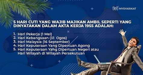 Hari Cuti Umum Yang Syarikat Wajib Berikan Mysyarikat