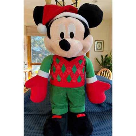 Mickey Mouse Plush Door Porch Greeter Disney Gemmy Christmas Sweater 24