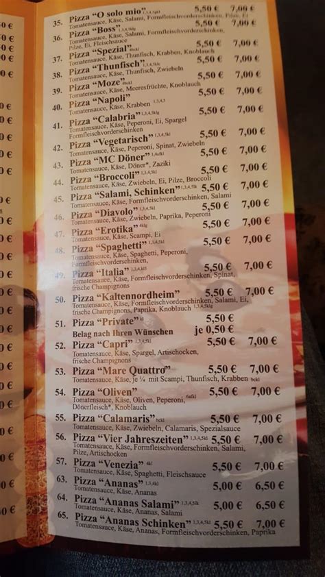 Carta De Imbiss Mc D Ner Und Pizzeria Kaltennordheim