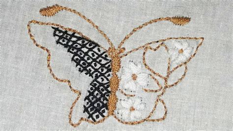 Hand Embroidery Butterfly Embroidery By Hand Youtube