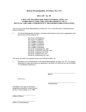 Fillable Online Rmeldon AGREEMENT FOR THE ESTABLISHMENT OF A Rmeldon