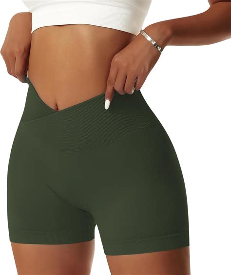 Vertvie Damen Gym Shorts V Cross Stretch Push Up Yoga Shorts Booty