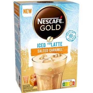 Nescafé Gold Iced Salted Caramel Latte oploskoffie 6 x 7 zakjes