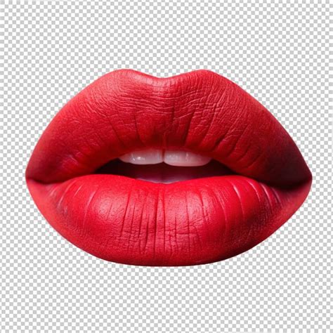 Premium Psd Red Female Lips On Transparent Background