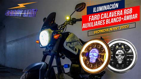 Faro Calavera Rgb Para Moto Faros Auxiliares Blanco Mbar