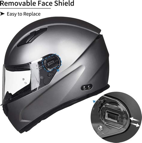 ILM Casco integral para motocicleta y moto de nieve con película