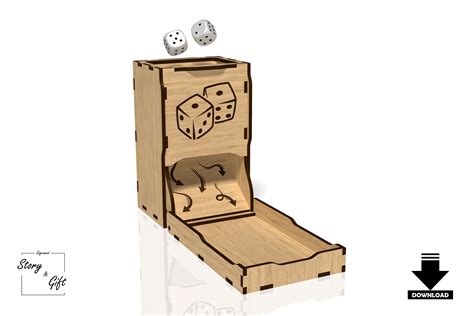 Folding Dice Dice Tower Laser Cut File Graphic By