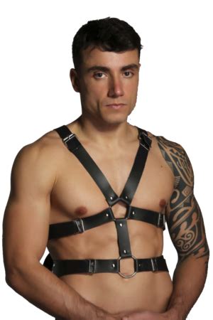 Harness Masculino Arnês Peitoral Bdsm Peitoral De Couro Preto