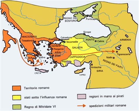 Regni Dell Asia Minore Conquistati Dai Romani Durante Il I Sec A C