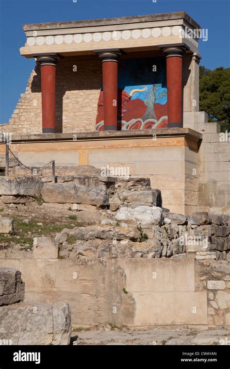 Knossos Palace Ruins Crete Greece Stock Photo Alamy