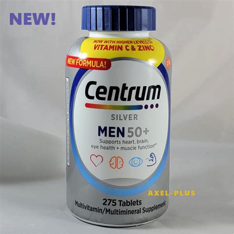 Centrum Silver Multivitamin Multimineral Complete Vitamin 275 Tabs Men Over 50 Contino