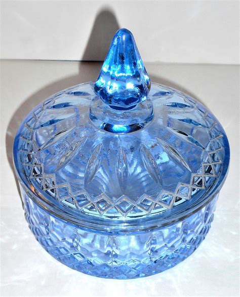 Vintage Blue Candy Dish Princess By Indiana Glass Vintage Glassware Candy Dish Vintage