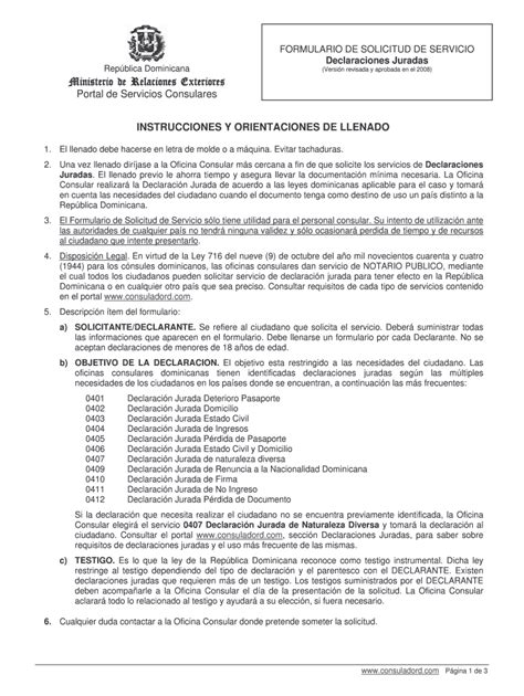 Fillable Online Declaraciones Jurada Pdf Portal De Servicios