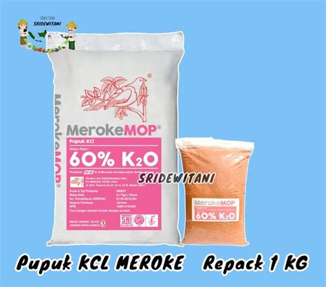 Pupuk KCL MEROKE MOP Repack 1 KG Pupuk Pembesar Umbi Dan Buah Semua