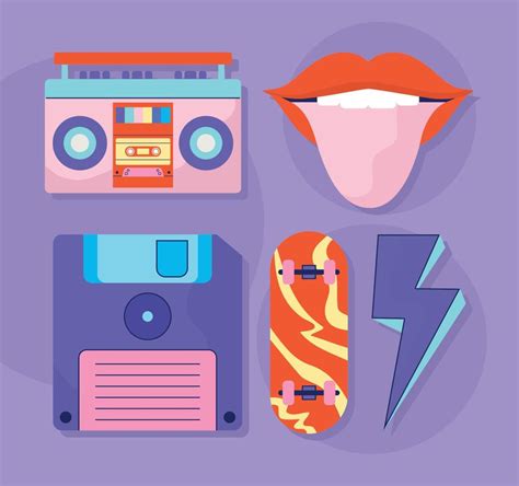 90s Retro Icons 21382466 Vector Art At Vecteezy