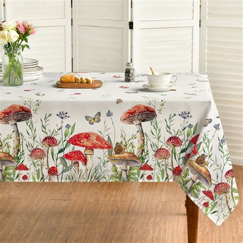 Amazon Horaldaily Mushroom Rectangular Tablecloth X Inch