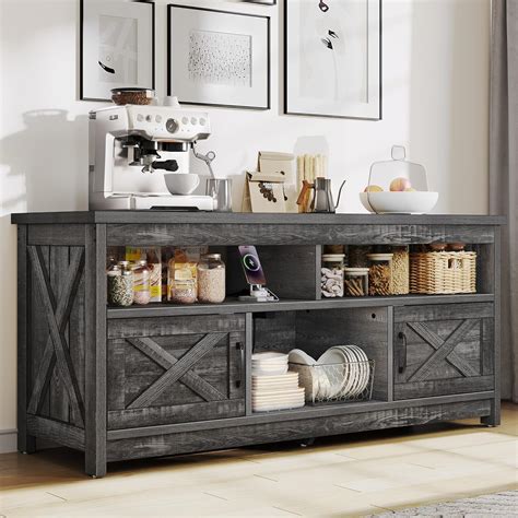 Amazon Yitahome Buffet Cabinet With Power Outlet Farmhouse