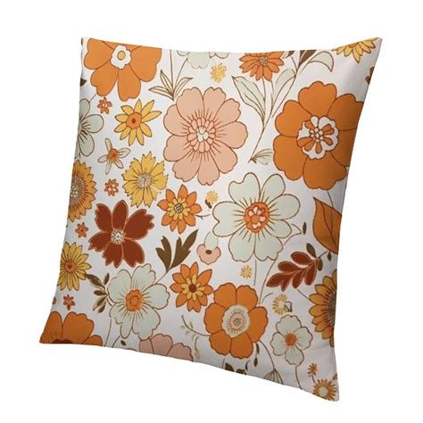 Creowell Retro Groovy Colorful Flowers Throw Pillow Covers Vintage 60s