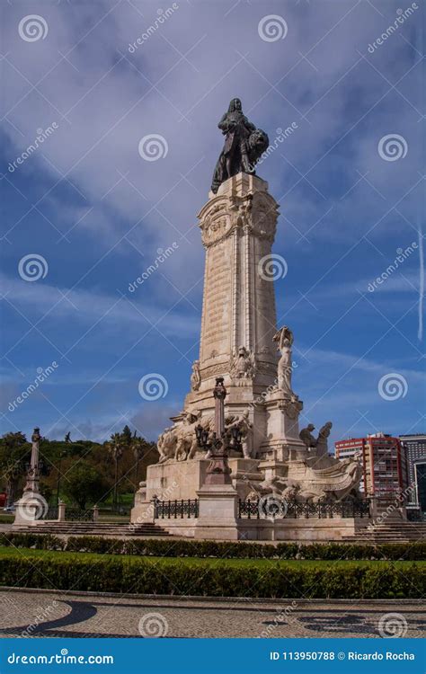 Marques De Pombal Statue In Lisbon Editorial Stock Photo Image Of