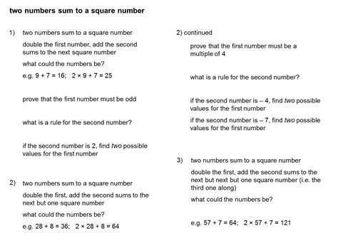 Median Don Steward Mathematics Teaching Two Numbers Sum To A Square Number