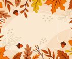 Nature Fall Floral Border Background