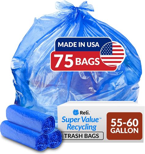 Reli Supervalue 55 60 Gallon Recycling Bags 75 Count