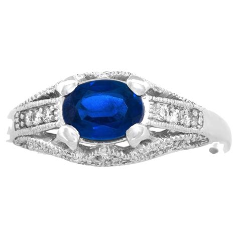 Sapphire And Diamond Art Deco Ring At 1stDibs