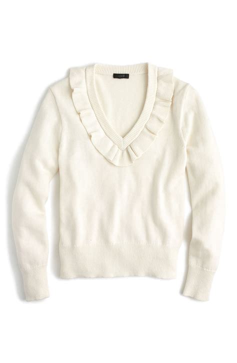 J Crew Ruffle V Neck Sweater Nordstrom