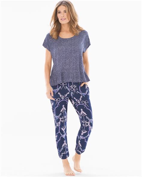 Cool Nights Banded Ankle Pajama Pants Bellissimo Navy Soma