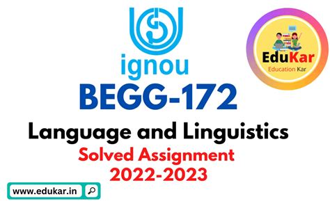 Ignou Begg Solved Assignment Language And Linguistics