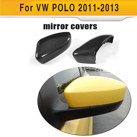 Carbon Fiber Black Full Replacement Side Rearview Mirror Covers Caps