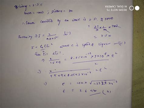 Assume A Bulb Of Efficiency 25 As A Point Source The Peak Values Of