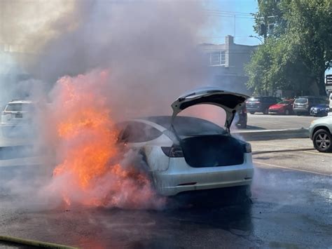 Fully Involved Tesla Car Fire Takes 42 Minutes to Extinguish - Stamford ...