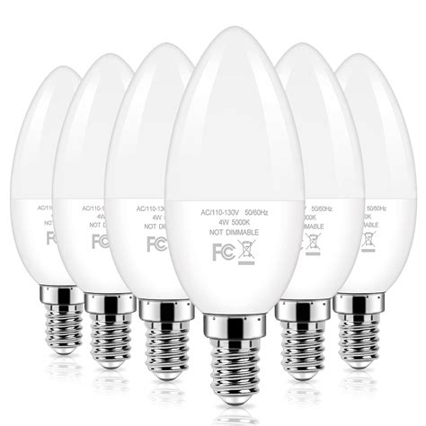 Brightever Candelabra 40W Equivalent LED Light Bulbs, 4W Candle Light