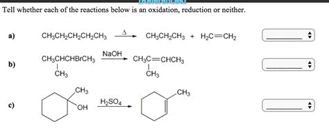 Solved Tell Whether Each Of The Reactions Below Is An Chegg