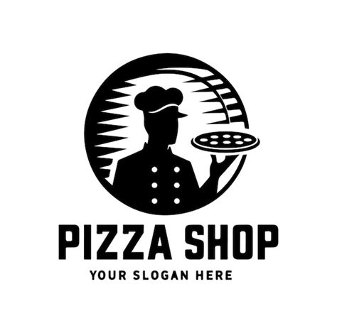 Premium Vector | Pizza shop logo vector illustration