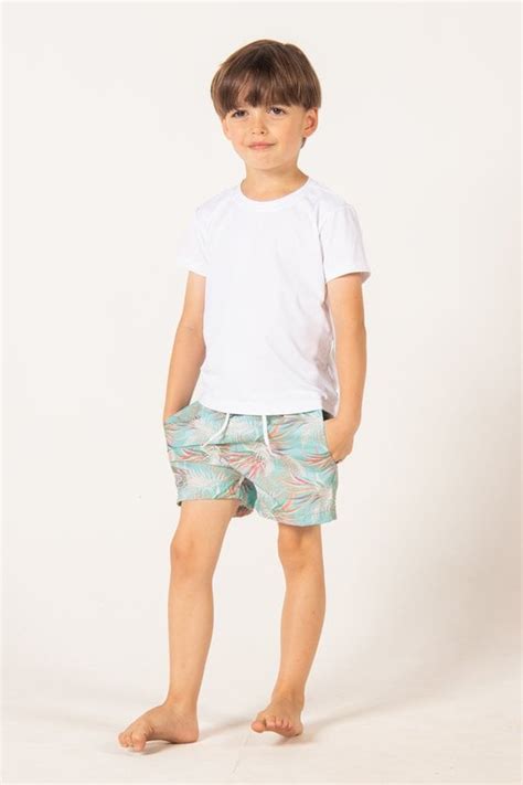 Shorts Masculino Infantil Mash De Tactel Estampa Aquarela Verde