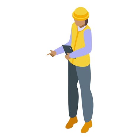 Premium Vector Female Contractor Icon Isometric Vector Worker