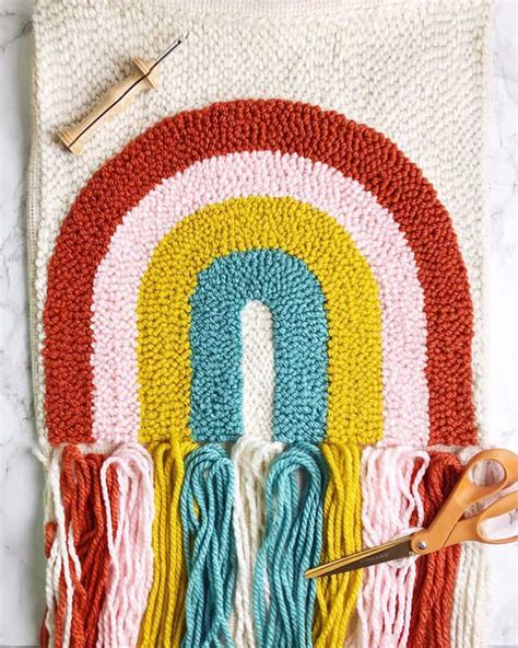 Free Punch Needle Pattern Modern Rainbow Wall Art Sarah Maker