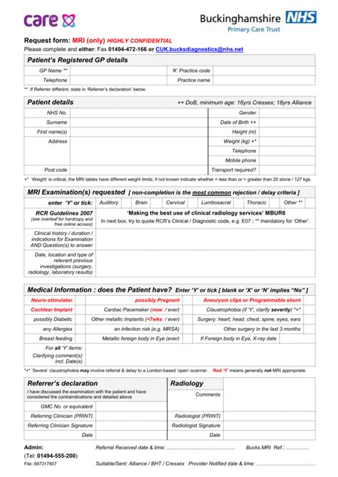 Mri Referral Form