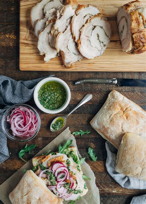 Porchetta Sandwich with Italian Salsa Verde - Striped Spatula