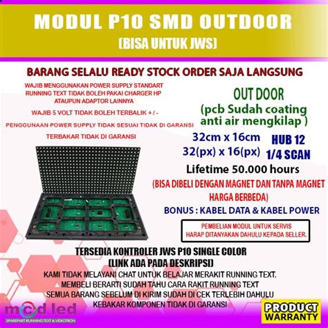 Jual Panel Modul Module P Kuning Single Color Smd Outdoor Shopee