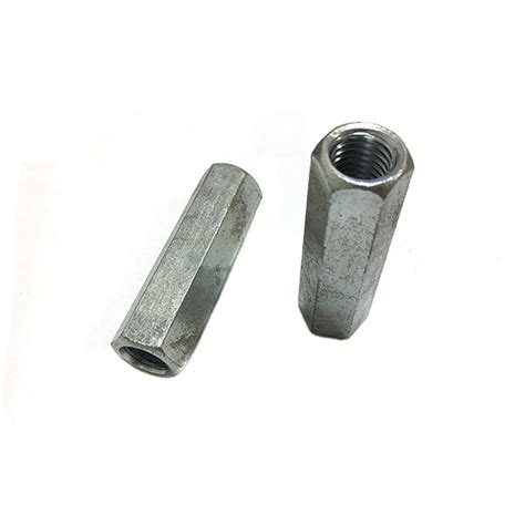 M6 M8 M10 Stock Carbon Steel White Blue Zinc Plated Long Nut Coupling