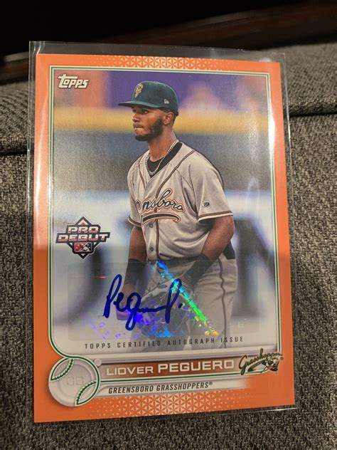 Topps Pro Debut Orange Auto Pd Liover Peguero Pirates