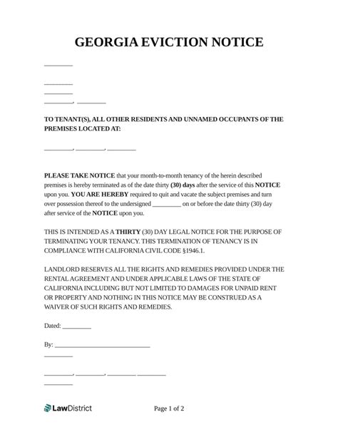 Georgia Eviction Notice Forms And Templates PDF Word