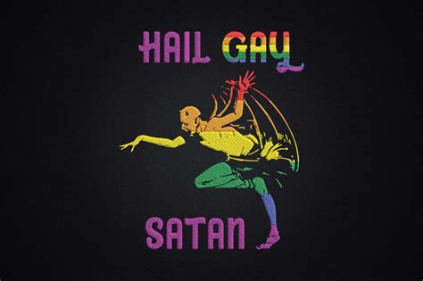 Funny Hail Gay Satan LGBT Goth Gay Pride Creative Fabrica