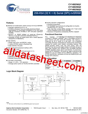 Cy B Q Lhxit Datasheet Pdf Cypress Semiconductor