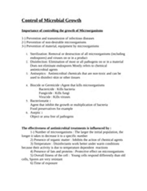 Control Of Microbial Growth Microbiology Notes Control Of Microbial