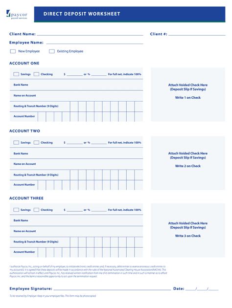 Paycor Direct Deposit Form Fill Online Printable Fillable Blank Pdffiller