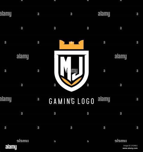 Initial MJ Logo With Shield Esport Gaming Logo Monogram Style Vector